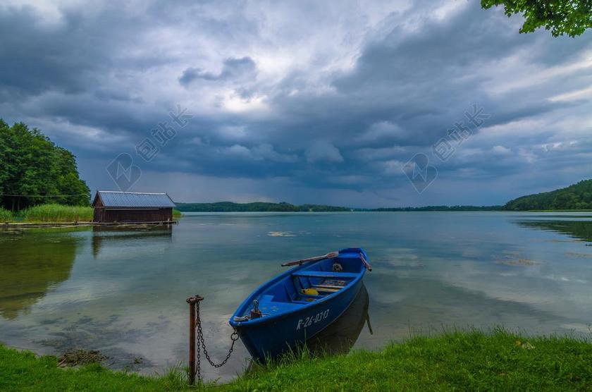 马祖 船 湖 云 日落 视图 景观 天空 波兰 心情 村