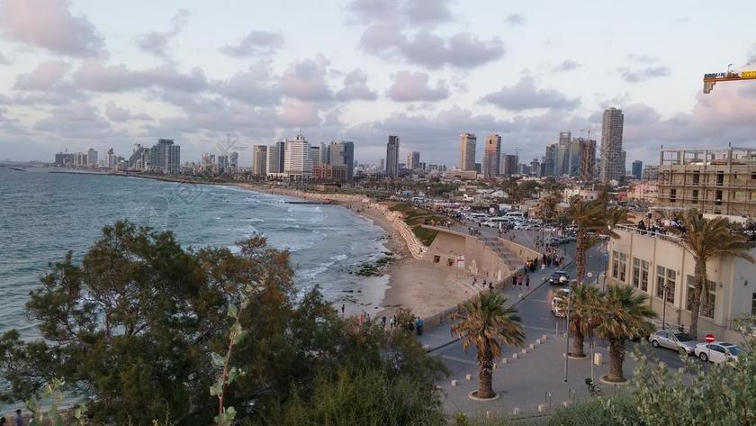 海滩日落 旅行 景观 海滩 海 海边 城市 大 建造的建筑物