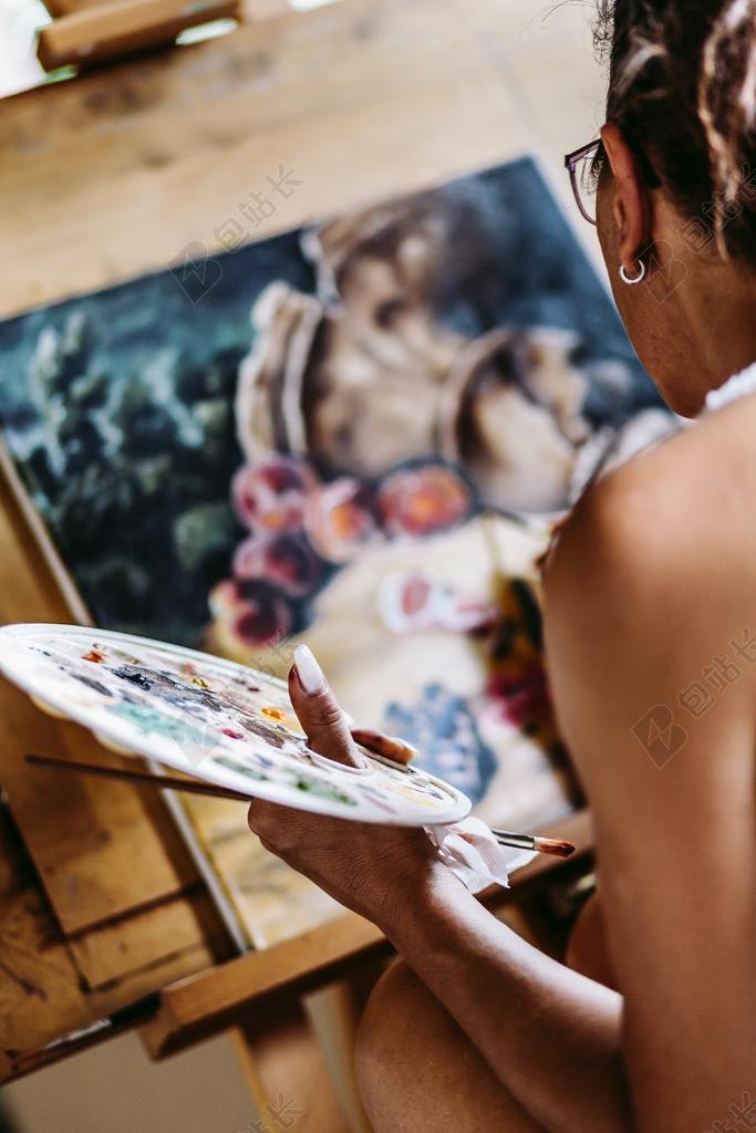 画家时尚绘画涂鸦背景图片