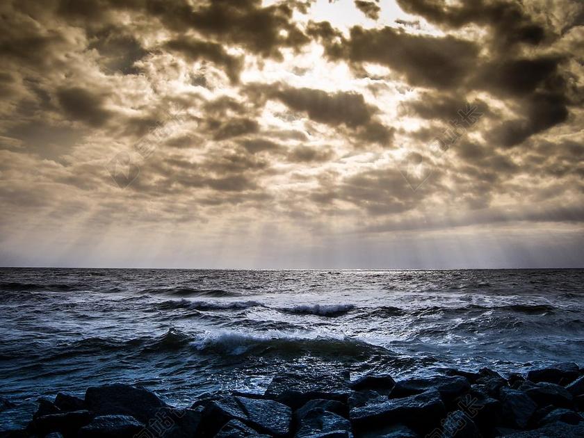 摄影唯美海平线背景图片