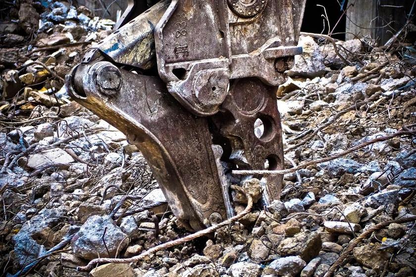 摄影清新拆除挖掘机背景图片