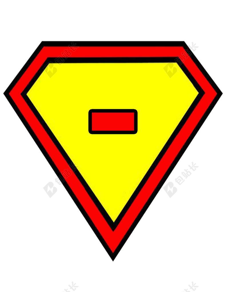 超人 风格 红色 黄色 旗 装修 徽标