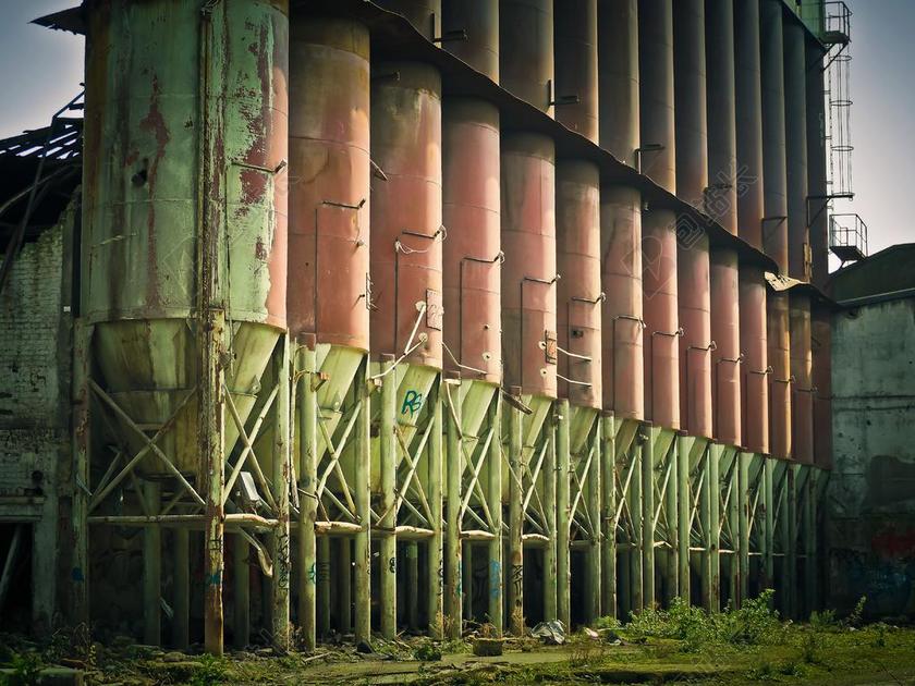 工厂 废墟 老厂 离开 失效 衰变 残破 建设 老 行业