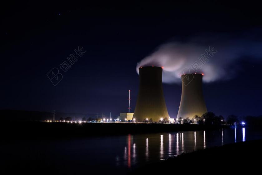 电厂 忧郁 烟 长时间曝光 长期 灯 镜像 水 河 光