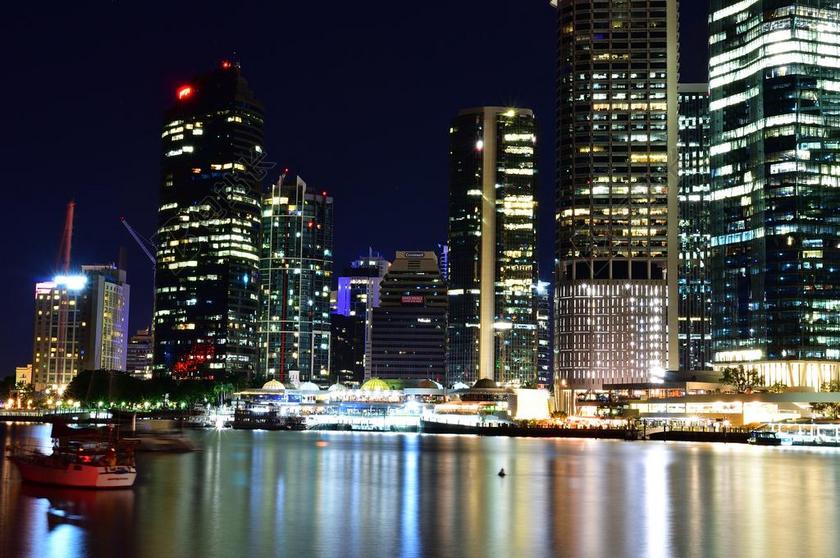 布里斯班 桥 澳大利亚 昆士兰州 布里斯班河 城市 CBD 灯