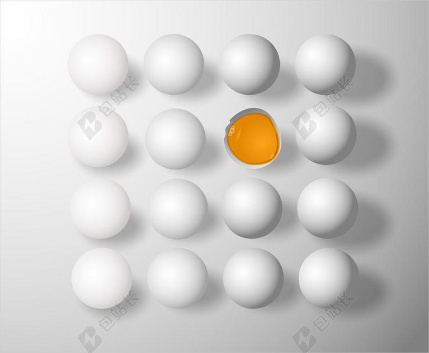 食物白色的鸡蛋和黄色的蛋黄背景图片