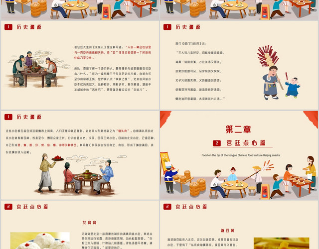 舌尖上的美食中国美食文化北京小吃介绍PPT模板