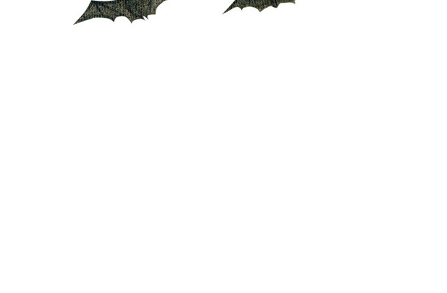 黑色卡通手绘蝙蝠剪影矢量图片
