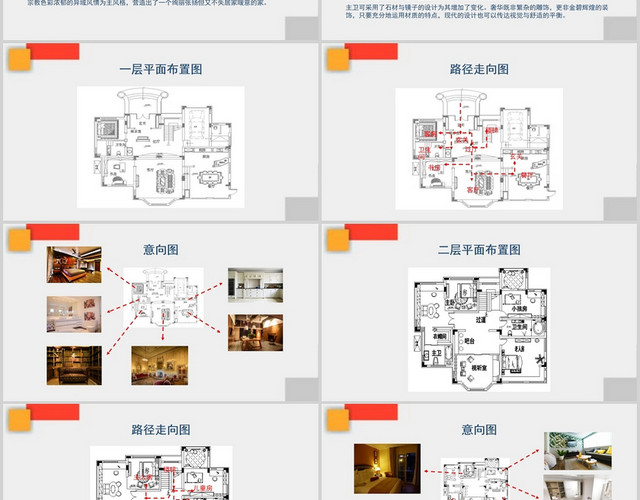 灰色商务东南亚东介绍东南亚风格别墅设计PPT模板
