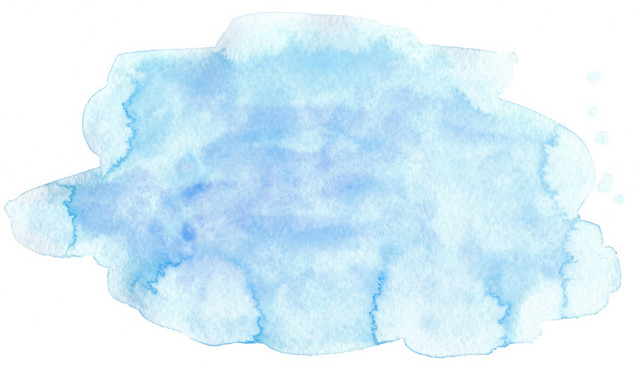 蓝白色质感墨痕笔刷墨云素材