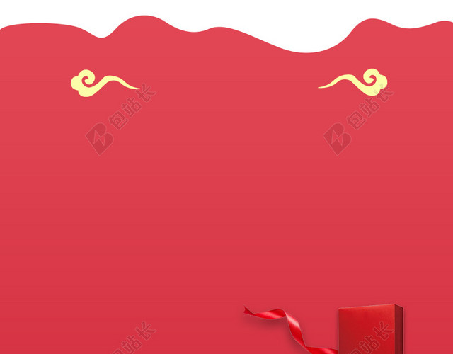 年货节红色扁平复古天猫红灯笼烟花主图