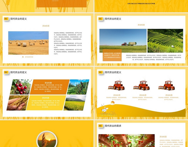 金色麦子现代农业商业计划书丰收年PPT模板