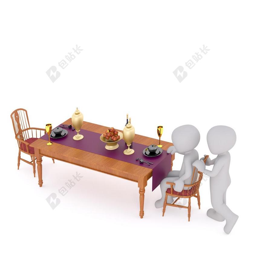 设计吃饭的白色小人背景图片