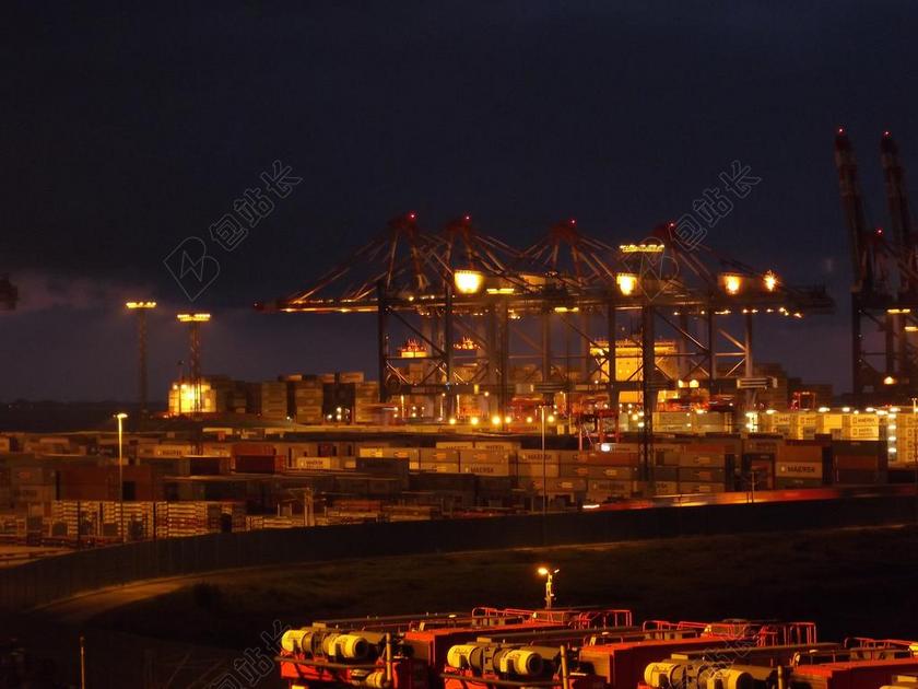 广告夜色货柜码头宣传背景图片