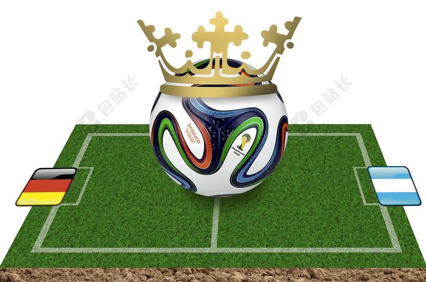 设计绿色足球场上的足球背景图片