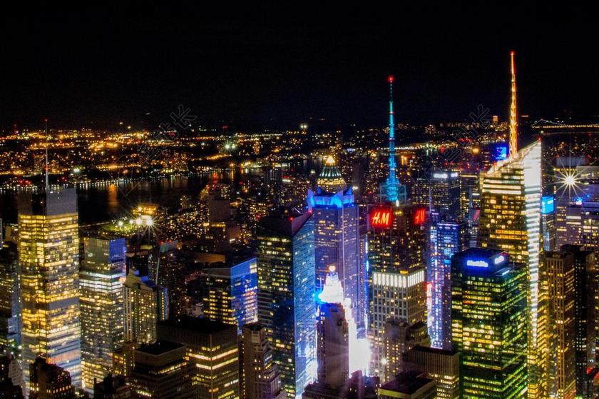纽约 曼哈顿 夜 帝国大厦 建设 结构 摩天楼 纽约市 美国