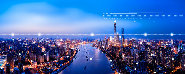 科技城市大气商务蓝色长图背景