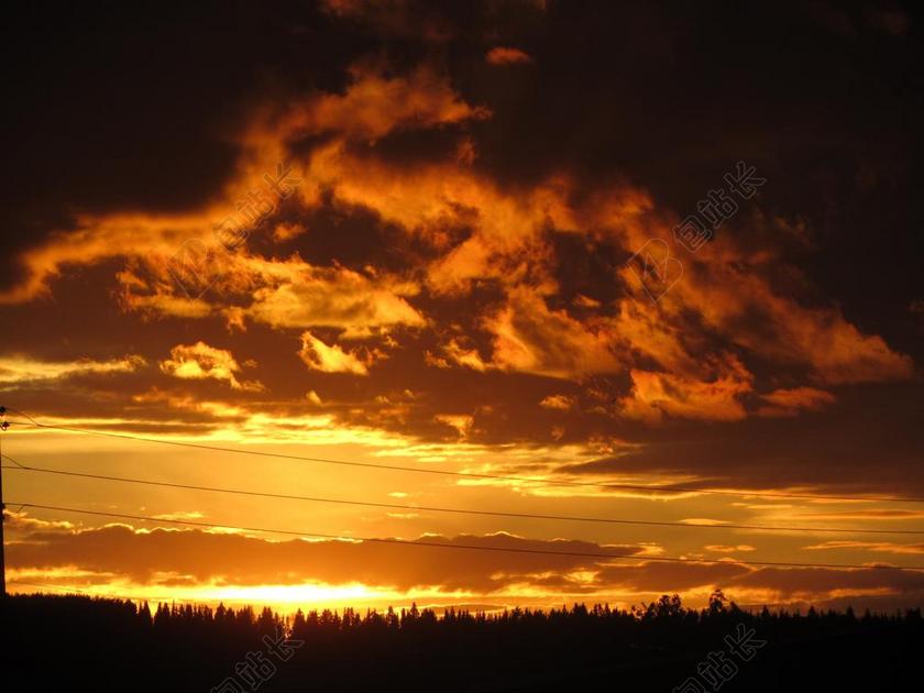 性质 日落 落日的天空 晚上 夏季