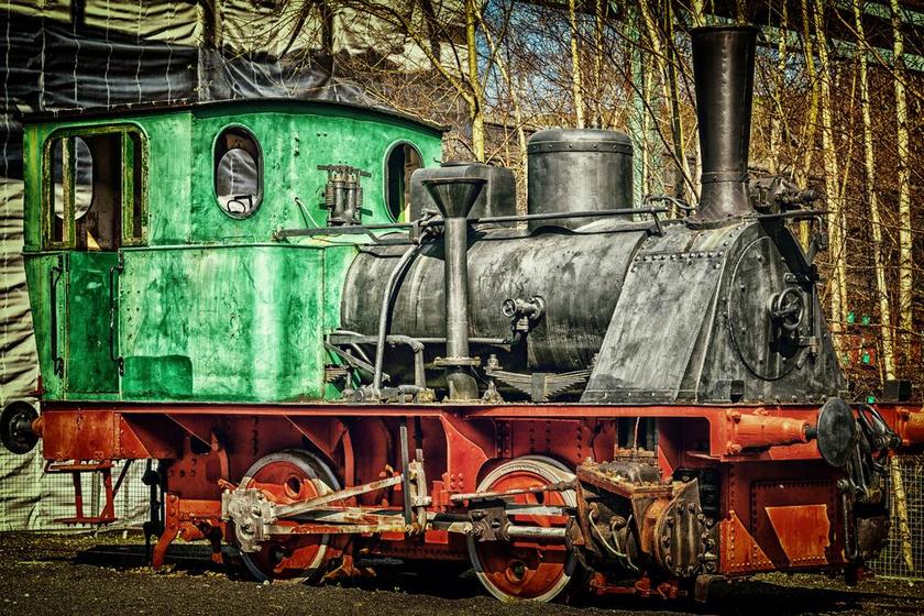 复古老式蒸汽火车背景图片