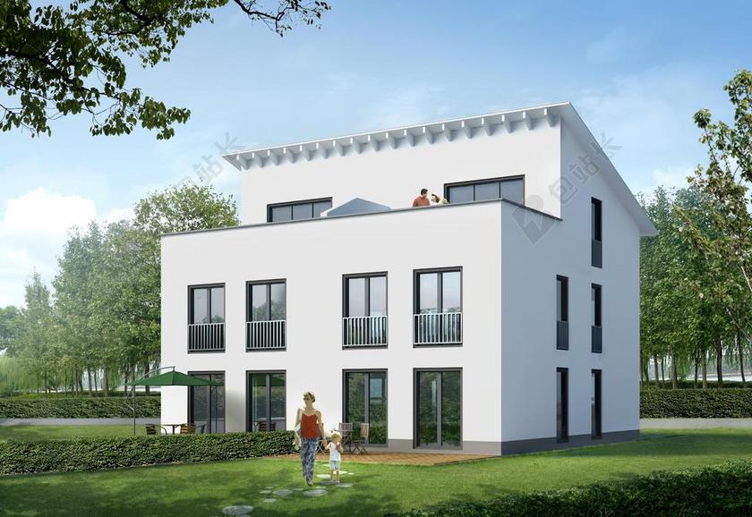 单一家庭住宅 别墅 呈现 可视化 架构 可视化三维 建筑可视化