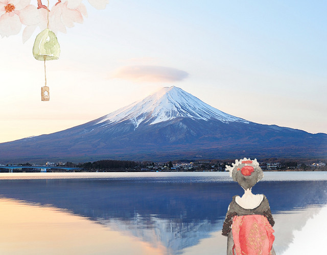 日本女人旅游景点素材