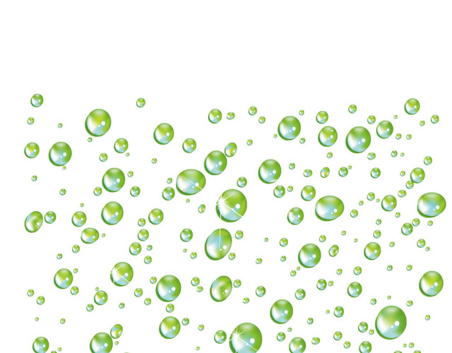绿色透明水珠水滴素材