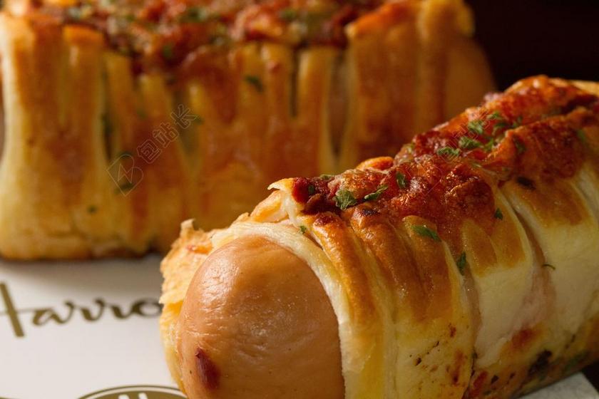 餐饮精美可口热狗面包宣传背景图片