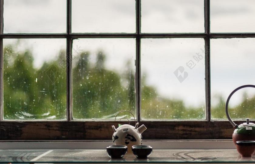 窗口 茶壶 杯 陶瓷 计数器