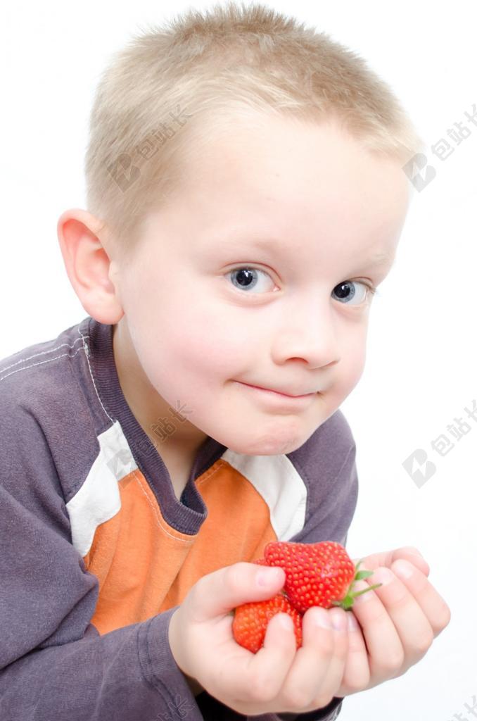 教育清新教孩子识别食物背景图片