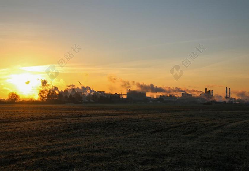 日出 工厂 场 景观