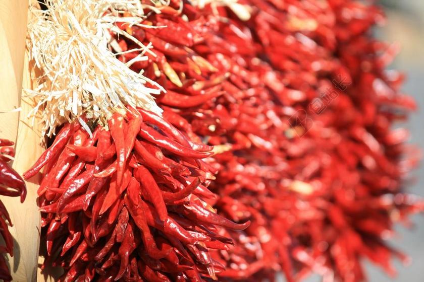 食物红色的干辣椒背景图片