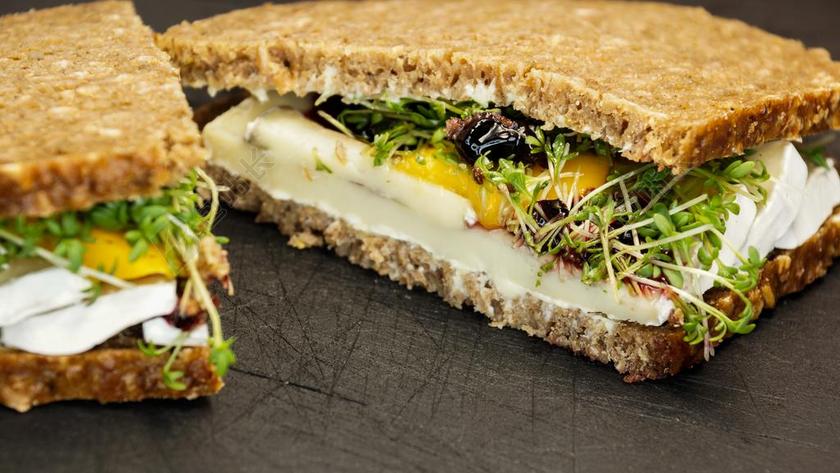 餐饮唯美法国布里乳酪背景图片