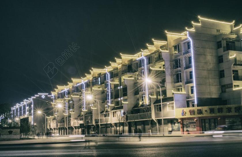 城市 夜景 车流 楼房