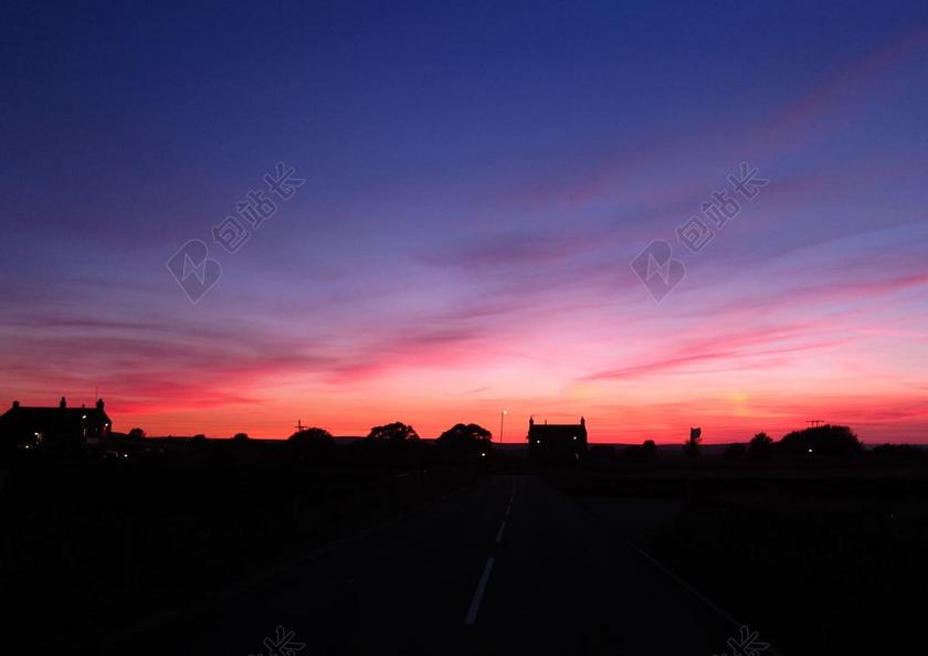 天空 侧影 日落 落日的天空