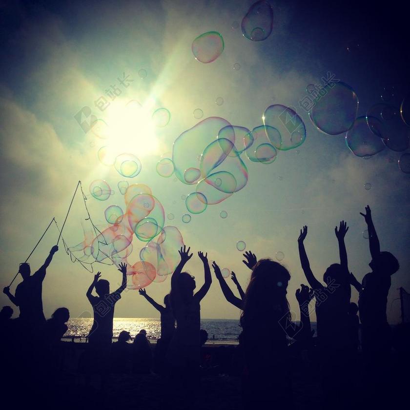 艺术时尚海滩的泡沫背景图片