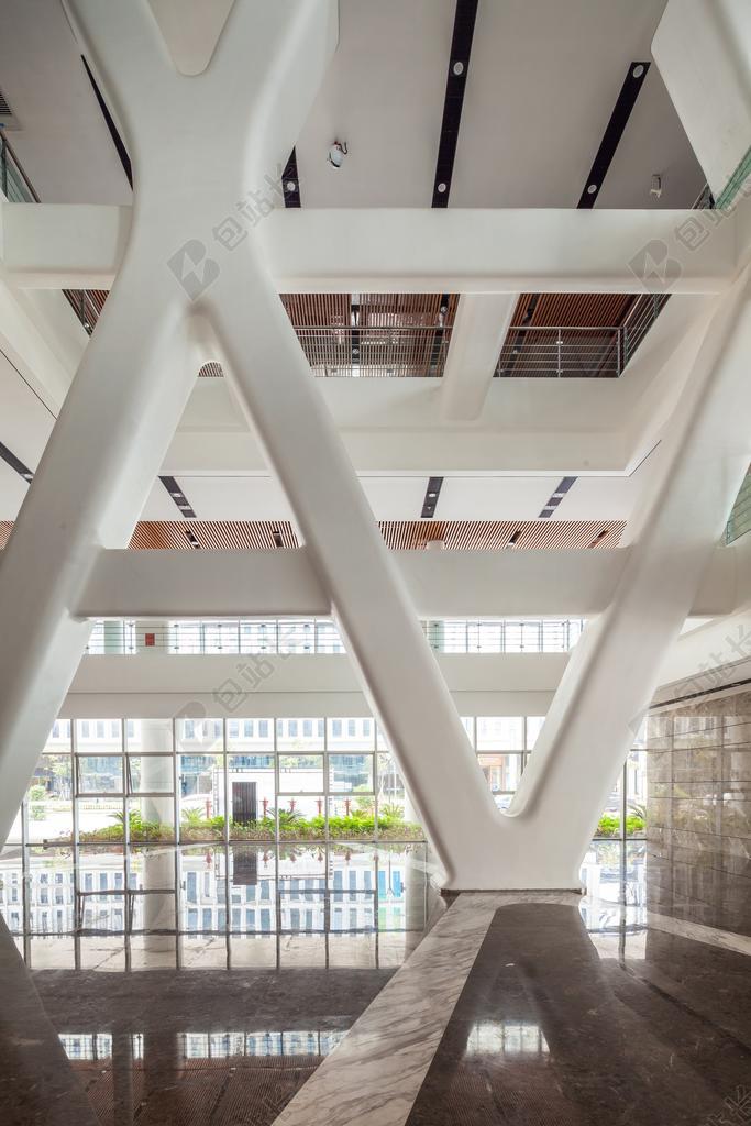 白色商务简约公司大厅背景图片