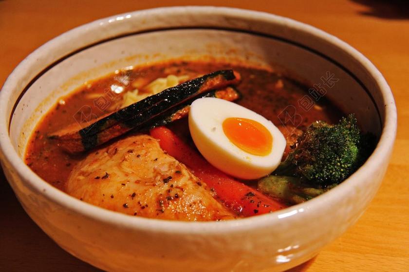 美食美味拉面鸡蛋肉背景图片