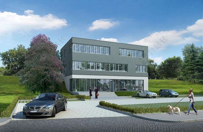 办公大楼 别墅 呈现 可视化 架构 可视化三维 建筑可视化