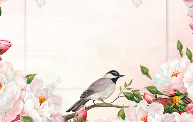 小清新花朵春季新品上市H5促销海报背景