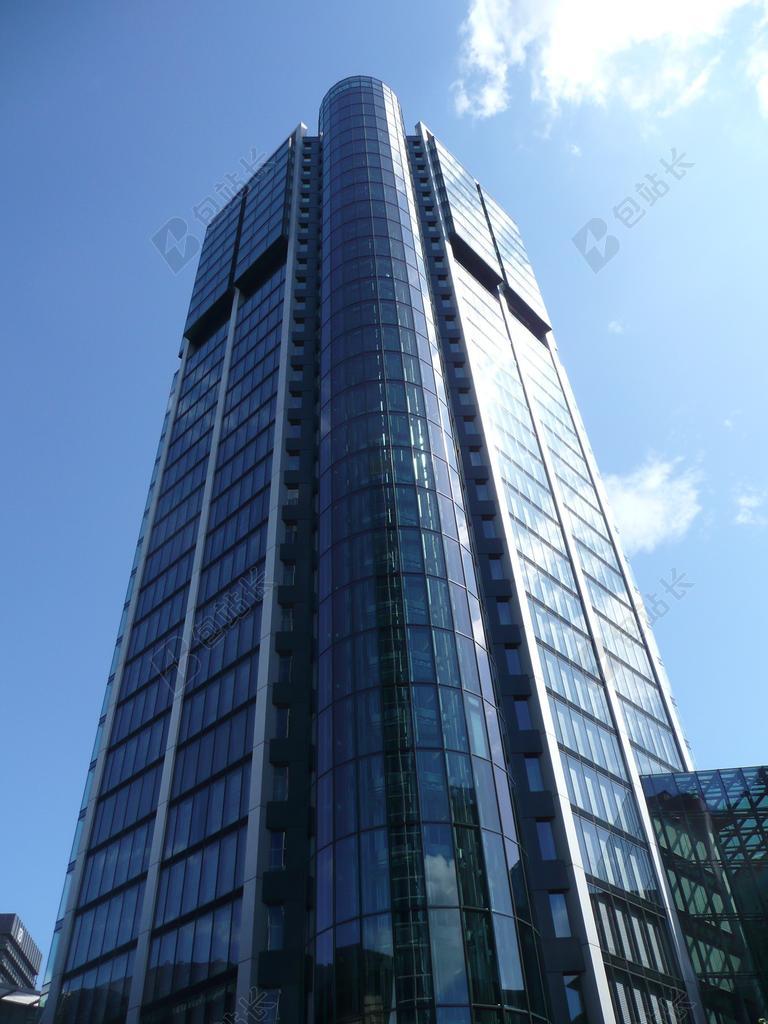 蓝色建筑现代现代大楼背景图片