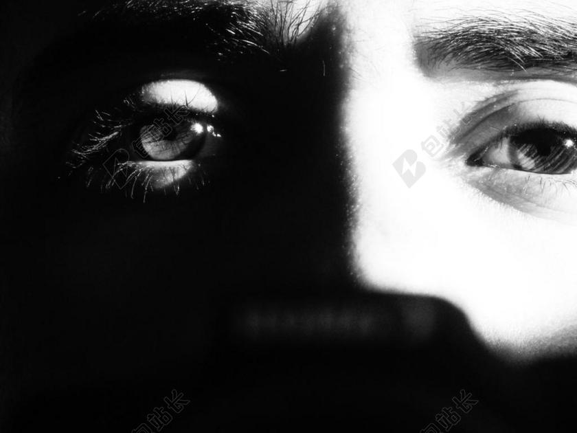 黑白人物肖像面部特写背景图片