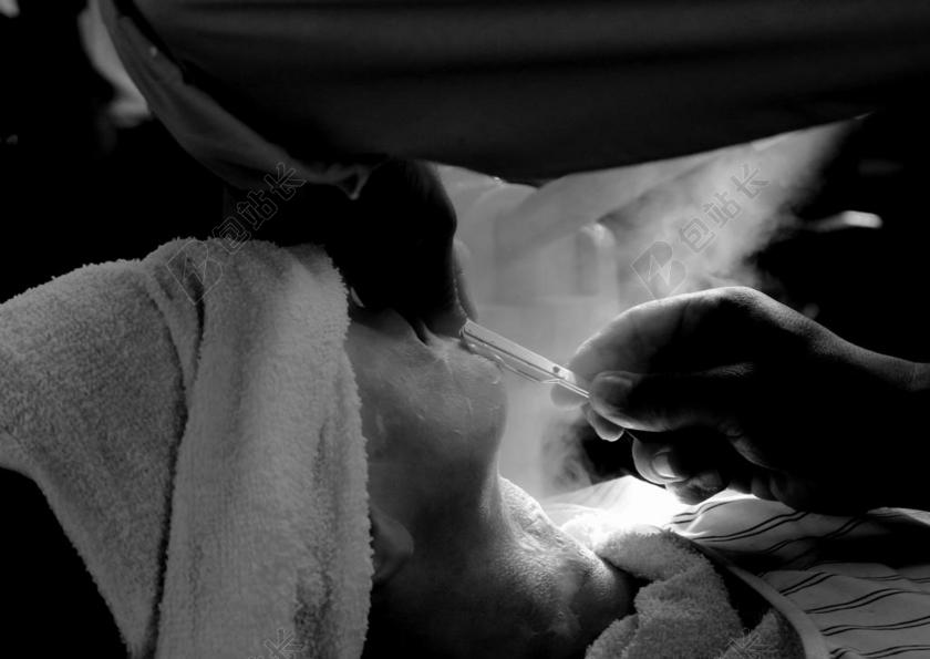 理发师和顾客背景图片