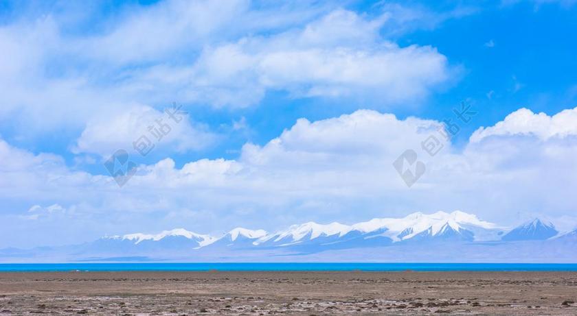 圣湖 雪山 白云