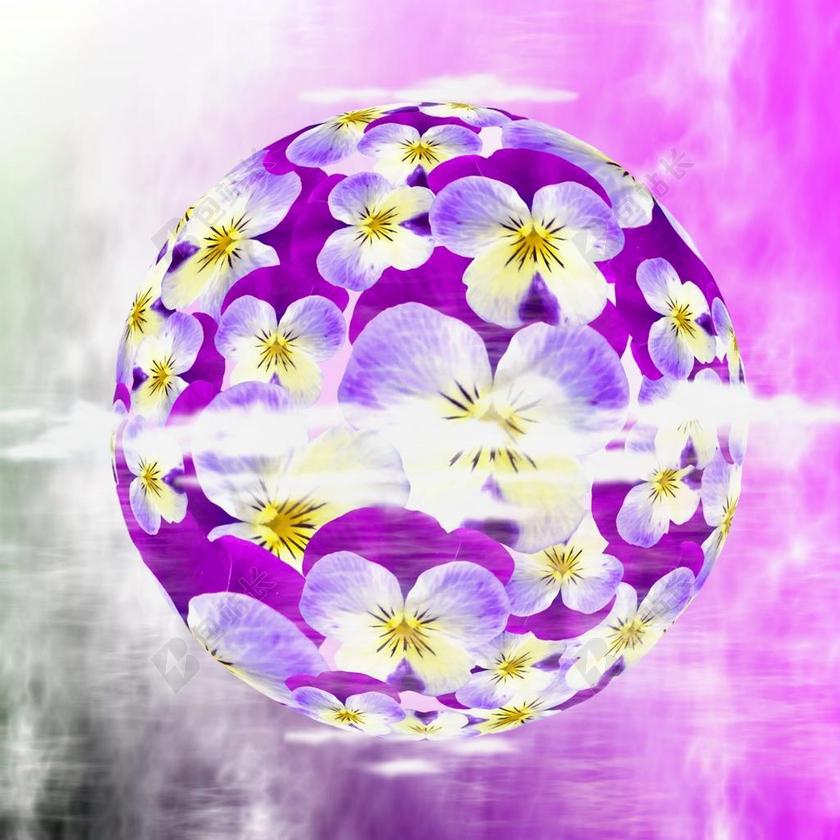 紫罗兰色花卉花球装饰纹理背景图片