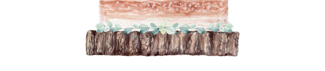 手绘水彩四层蛋糕