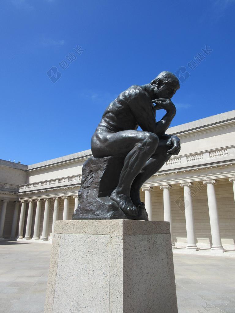 建筑思想家雕塑背景图片