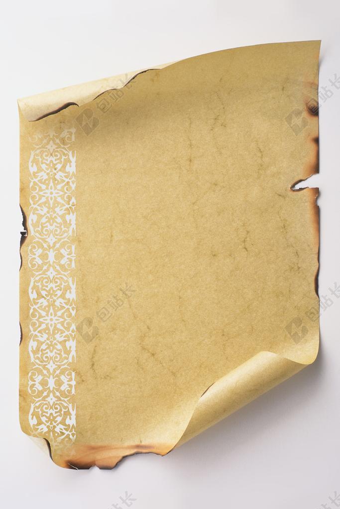 黄色的老旧纸张背景图片