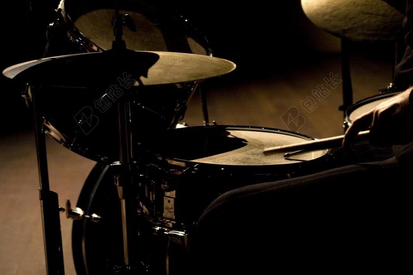 黄黑音乐打击打鼓电子鼓乐器音乐背景图片