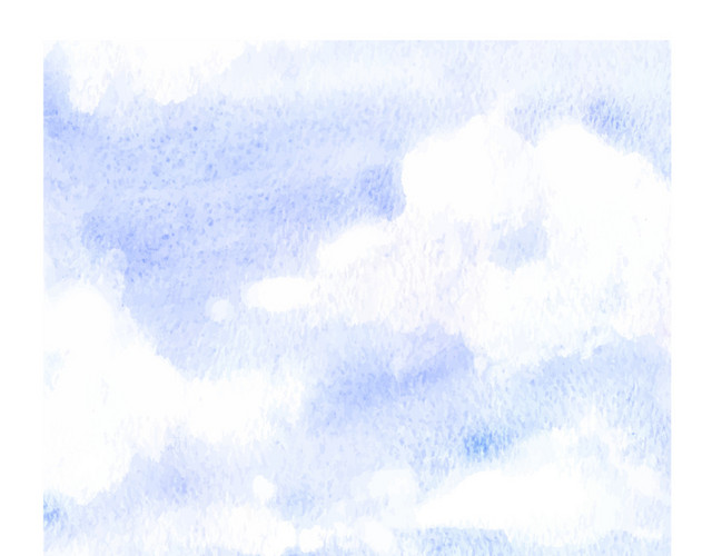 水彩水墨风格蓝天白云手绘素材