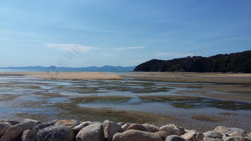 蓝色旅游自然海滩岛屿背景图片